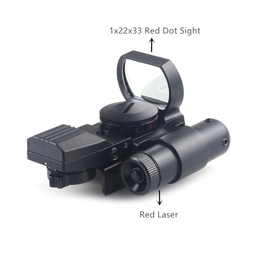 Reflex Red and Green Dot Sight with Laser, 22mm Rail, 4 Reticles