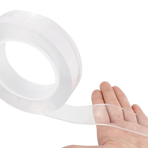 Image of GLUN Double Sided Tape Heavy Duty Multipurpose Nano Adhesive Grip Tape | Removable, Washable, Traceless, Reusable Sticky Strips for Wall Mounting, Home & Office, 9 x 9 Cm