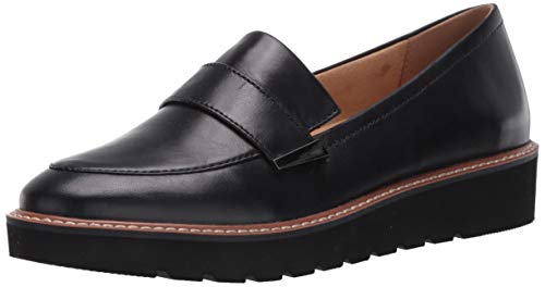 Naturalizer Womens Adaline Slip On Lightweight Platform Loafer, Black Leather, 12 Wide by Naturalizer - Used condition - CA$27.76
