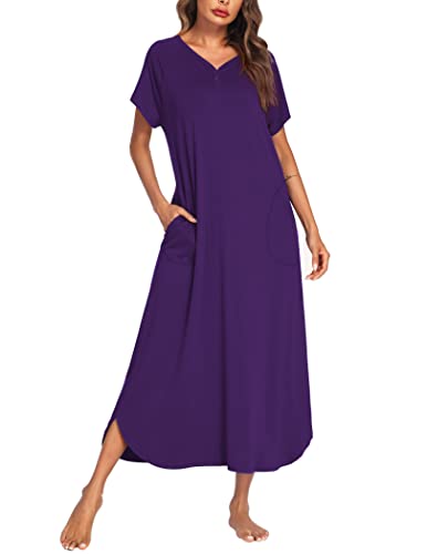 Chemise de nuit longue pour femme Ekouaer vêtement de nuit
