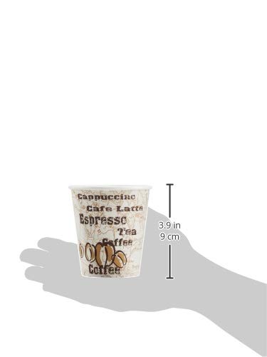 Amazon Basics Single Wall Hot Cup, Café Design, 10 oz, 250-Count