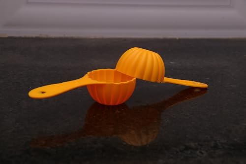 Garden Of Arts Prasad Mud Scoop, Plastic Kitchen Tool Mould/Ladoo Mould SpoonYellow (Pack of 2)