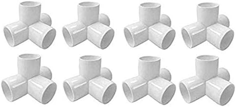 Sasonco PVC Elbow Corner Side Outlet Tee Fitting Tee PVC Fitting Elbow PVC Elbow Corner Side Outlet Tee Fitting PVC Elbow Fittings (4 Way 1/2",12)