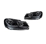 Car Lights Compatible With Golf 6 2009-2012 R20 Golf6 MK6 LED Auto Headlights Assembly Upgrade 7.5 Design LHD RHD Version Tools Accessories(Sliver One Set,For Left Hand Drive)