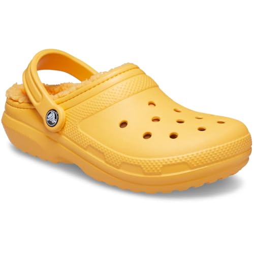 Image of Crocs Unisex-Adult Classic Lined Clog, Orange Sorbet, 9 Women /7 Men