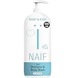 Naïf - 2 in 1 Shampoo & Duschgel - 0% Parfüm - Ohne SLES, Mikroplastik oder Silikone - Dermatologisch getestet - Inhaltsstoffe auf natürlicher Basis - 500ml