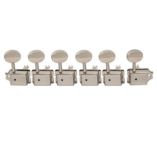 Musiclily Pro Estilo Vintage Split Shaft 6 en Línea Clavijas de Afinación Clavijeros de Repuesto para Squier Classic Vibe Strat/Tele Style, Níquel