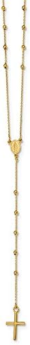 Diamond2Deal14k Yellow Gold Polished Rosary 24 in Necklace