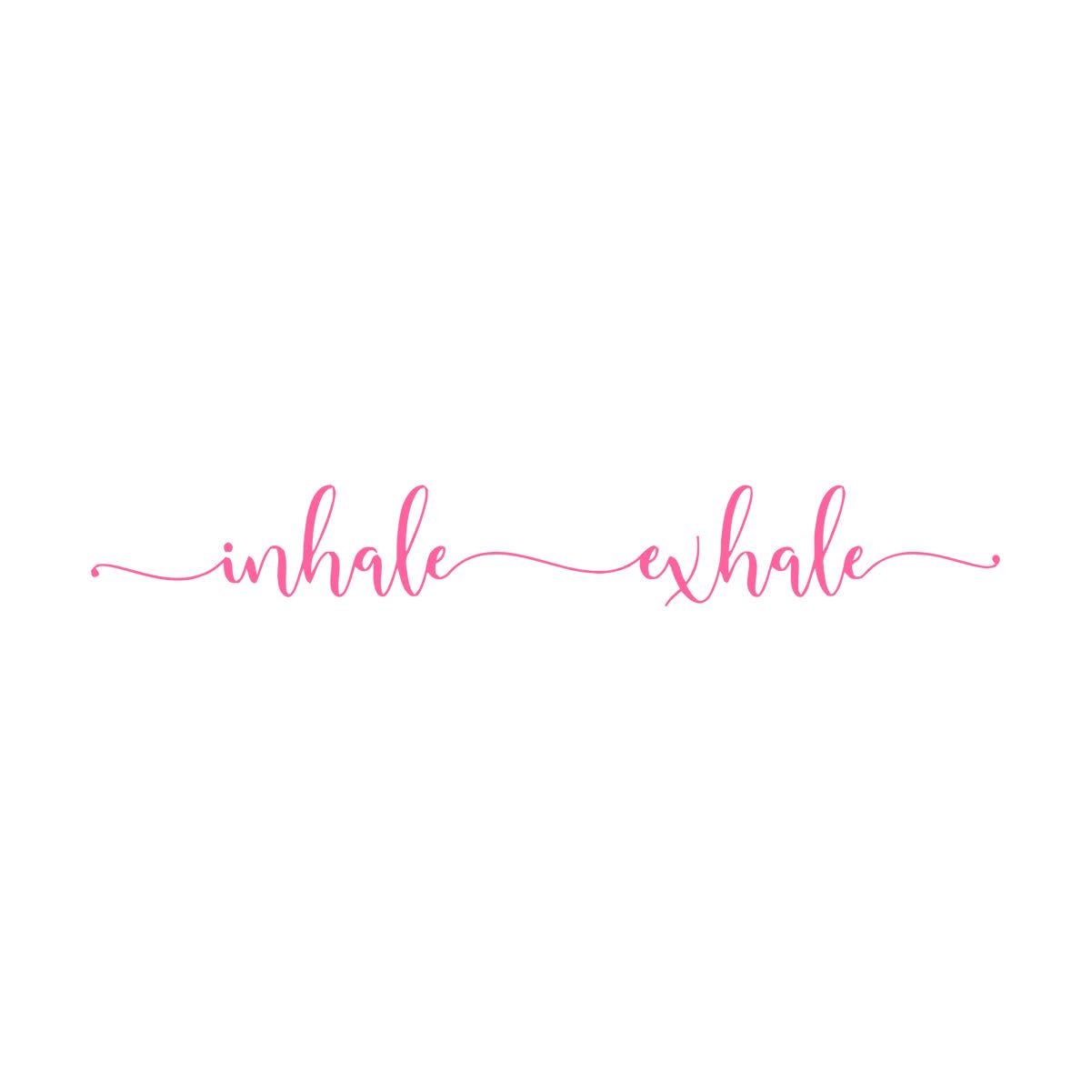 Inhale Exhale Yoga Studio Wall Sticker Zen Meditation Relax Inspirational Quote Wall Decal Bedroom Decor Extra Large - 27x200cm