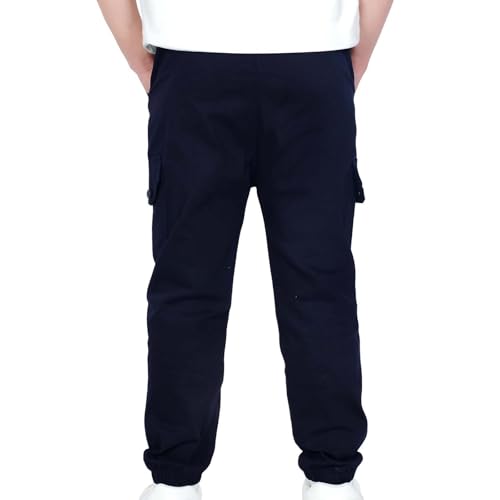 School Uniform for Boys Cute Stretch Elastic Waist Joggers with Pockets Fashion Casual Loose Lightweightt Sweatpants3