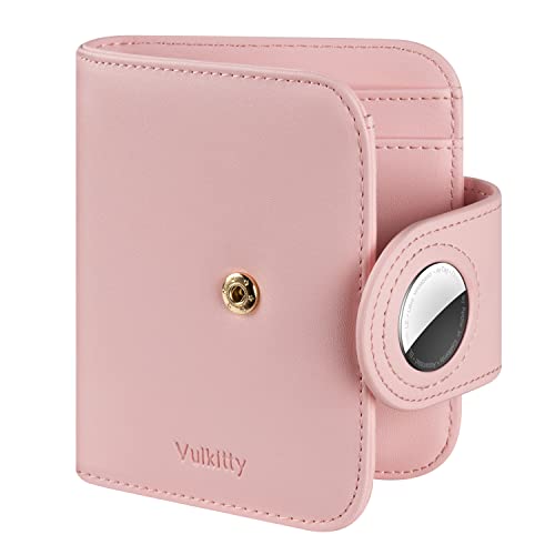 Womens Small Wallet for Air Tag RFID Blocking Vegan Leather Air Tag Wallet for Women