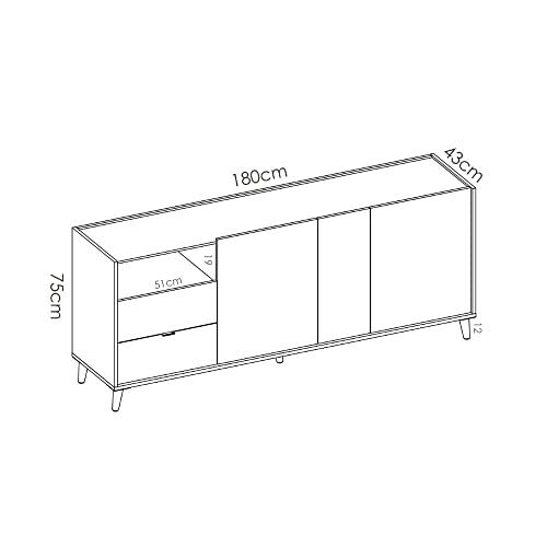 Mobelcenter-Mueble-Aparador-3-Puertas-2-Cajones-1-Hueco-Buffet-Moderno-Armario-Auxiliar-Comedor-Color-Blanco-Natural-Esmeralda-y-Gris-Medidas-Ancho-180-cm-x-Fondo-43-cm-x-Alto-75-cm-1341