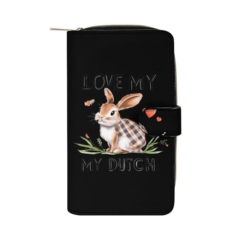 I Love My Dutch Womens PU Leather Wallet Long Purse Clutch Organizer for Office Travel