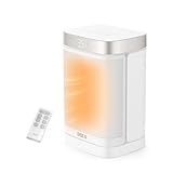 DREO (ドレオ) セラミックヒーター 小型 【軽量コンパクト・ECO知能恒温 節電対策】 暖房器具 70°首振り 1200W~15.5畳/1000W/800W 省エネ 電気代安い 転倒オフ 過熱保護 12Hタイマー 5°~35°温度自動調節 5モード 足元 デスク 手元 脱衣所 オフィス リビング 幅17×高さ26.2×奥行14cm 白い