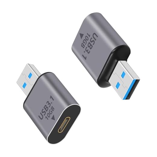 Danfetsoy 10GB USB 3.1 Male to USB C Female Adapter, Bi-Directional Type C Female to Type A Male Adapter Suitable for PC, Laptop, Smartphones, Power Bank, Tablets (Grey, 2-Pack)