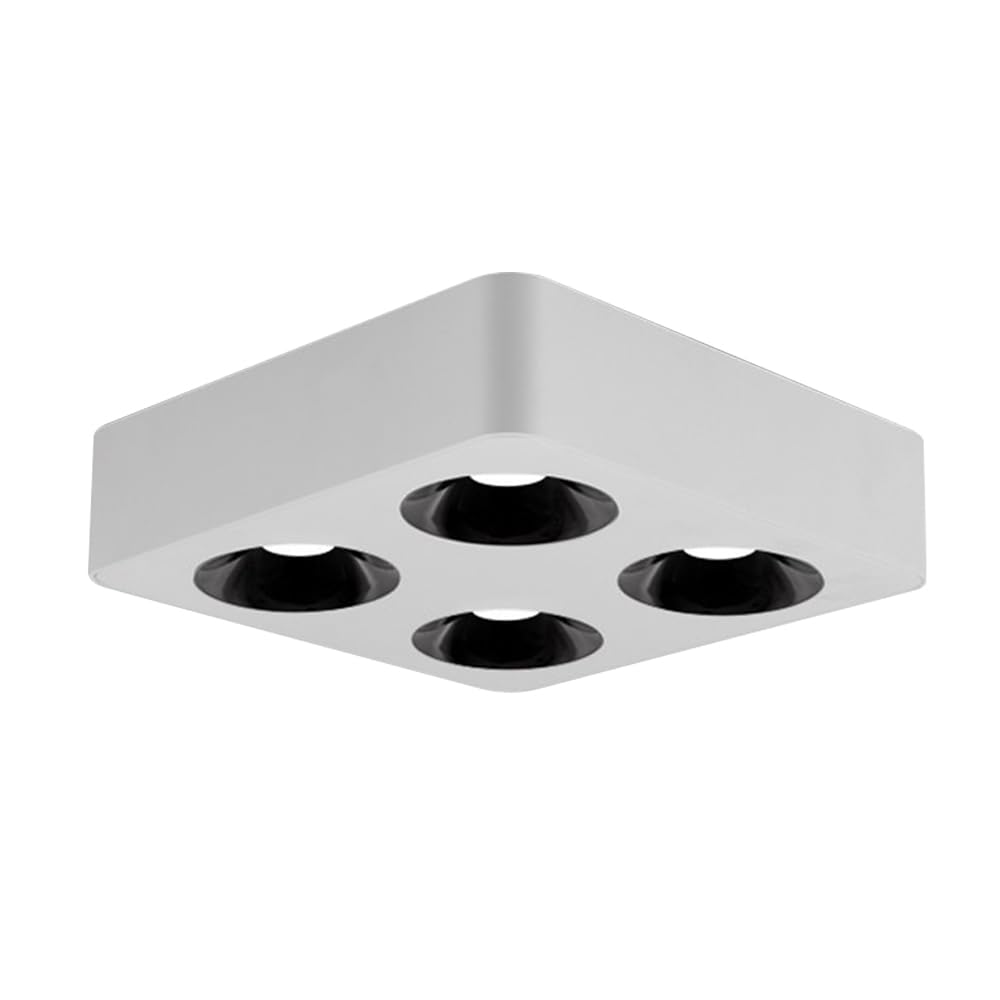 Wpuszczane oświetlenie punktowe, sufitowe oświetlenie punktowe, nowoczesna kwadratowa lampa sufitowa LED Downlight, oświetlenie punktowe montowane na powierzchni, kierunkowe reflektory 4-głowicowe ośw