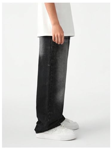 Floerns Boy's Casual Straight Leg Denim Pants Elastic Waist Jeans with Pockets4