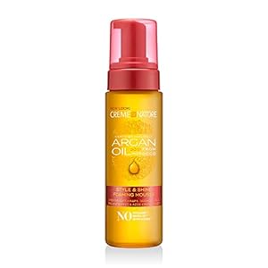 Creme of Nature Argan Oil Foaming Mousse, Style & Shine, Creates Soft Wraps, Defines Curls, Prevents Frizz & Adds Exotic Shine, 7 Fl Oz