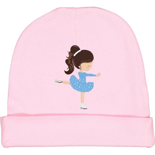 inktastic Figure Skating, Ice Skating Girl, Brown Hair Baby Beanie Hat
