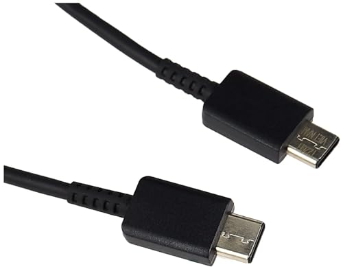 Chargeur rapide adaptable 15W Samsung Galaxy noir avec câble USB-C pour smartphone