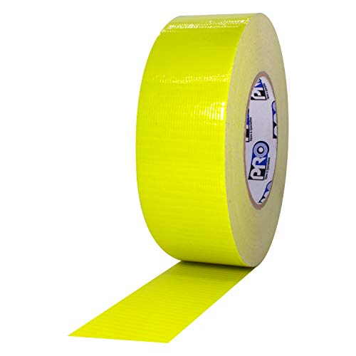 ProTapes Pro Duct 139 PE-Coated Cloth Fluorescent Specialty Grade Duct Tape, 60 yds Length x 2' Width, Fluorescent Yellow (Pack of 1)