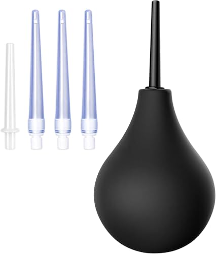 Anal Douche Enema Bulb Kit for Men & Women, 7.9oz Silicone Colon Cleansing Kit with 5 Comfortable...