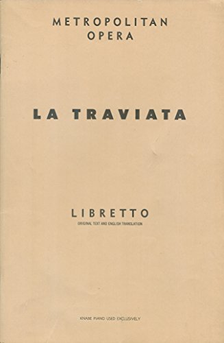 La Traviata, Opera in Three Acts, Libretto, Ori... B001BU20VA Book Cover