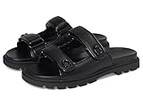 Coach Women's Sculpted C Double Band Sandal Flat, Black, 8