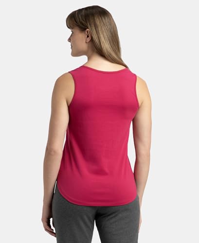 Image of Jockey AW77 Women Super Combed Cotton Rich Solid Curved Hem Styled Tank Top