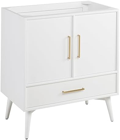 Signature Hardware 484990 Novak 30" Freestanding Mahogany Single Basin Vanity Cabinet - Cabinet Only - Less Vanity Top - Bright White