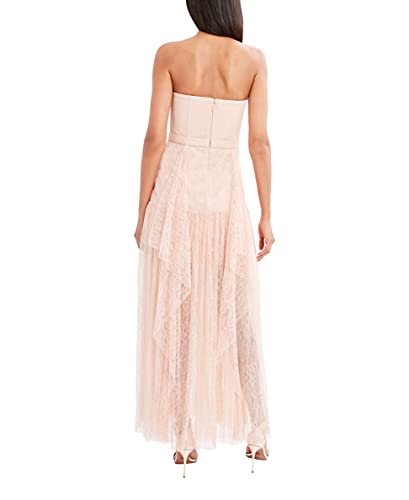 Bcbgmaxazria Women's Floor Length Evening Gown With Lace Detailing, Pink, 2 #TOP3