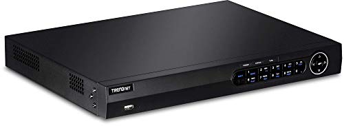 TRENDnet 8-Channel H.264/H.265 PoE+ NVR, 1080p HD, up to 12TB storage (HDDs not included), Supports one 4K Camera Channel, 8 PoE+ ports, 80W PoE Power Budget, Rackmount, TV-NVR408 , Black