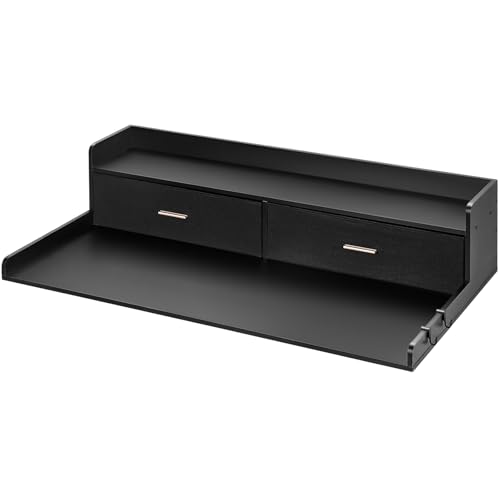 VEVOR Arbeitsplatte für Waschmaschine & Trockner mit 2 Schubladen & 2-stufigem Regal, Arbeitsplatte (1370 x 700 x 305 mm) Holz für Waschmaschine und Trockner mit rutschfesten Pads, wasserabweisend