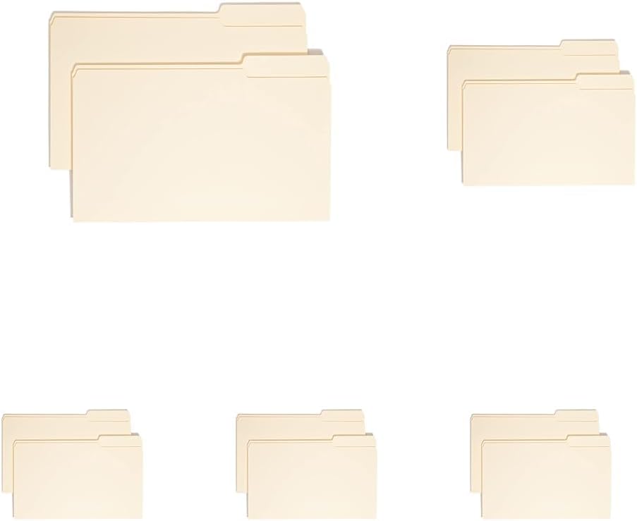 Smead File Folder, 1/3-Cut Tab, Assorted Positions, Legal Size, Manila, 100 per Box (15330)