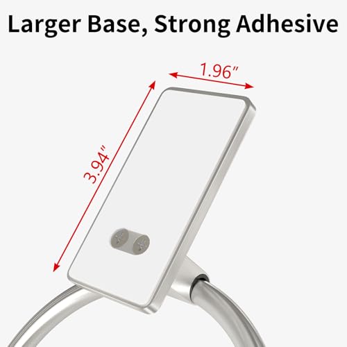 Image of STWWO Brushed Nickel Towel Ring, Hand Towel Holder for Bathroom, Self Adhesive Hand Towel Rings for Bath, Kitchen, RV, No Drill Hole