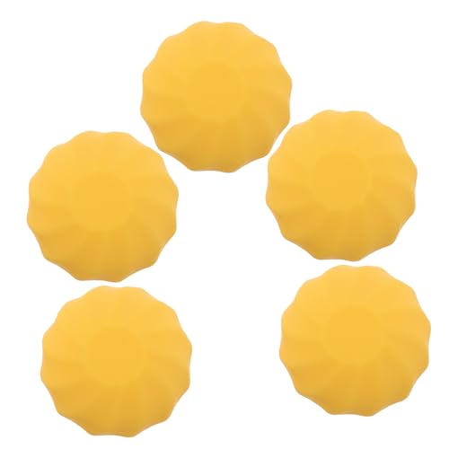 BELLIFFY 5個 球形の口紅ケース 空のクレヨンチューブ 透明な蓋付きの磁気缶 リ グロスケース リ グロス容器 DIY リ グロス メイキング キット プラスチック Yellow