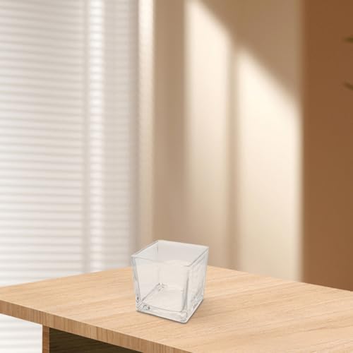 Vases cubes en verre transparent pour sublimer vos centres de table de réception - 6