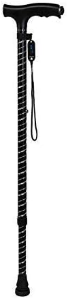 Adjustable Crutches Dexterous Aluminum Alloy Crutch Old People Non Slip Walking Canes with LED Light Multifunction Safe in Crutches