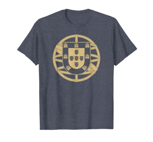 Portugal Coat ARMS Portuguese Flag Symbol Emblem T-Shirt, Men, Heather Blue, 6X-Large