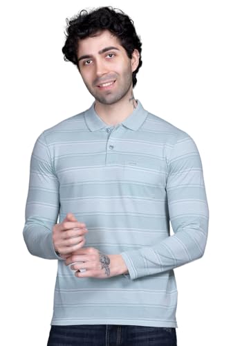 Image of Full Sleeve Polo T Shirt for Men Cotton with Pocket and Collar - Regular Fit Tshirt