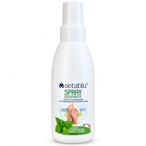 Setablu Spray Deodorante Piedi 150 ml – con olio di menta piperita e acqua di lavanda.