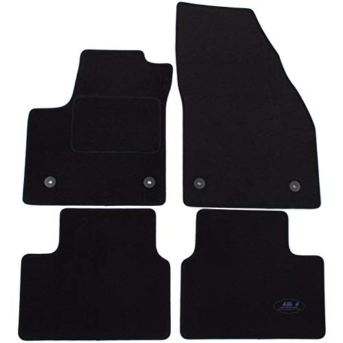 J&J AUTOMOTIVE | Tapis De Sol Noir Velours sur Mesure pour Meriva B 2010-2017, Ajustement précis, Base Antidérapante, Renforcée dans la Zone de la Pédale