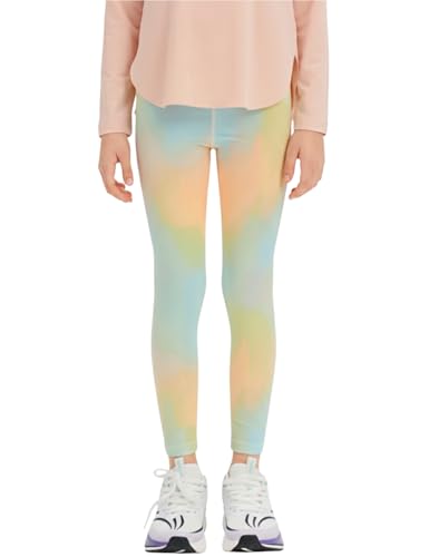 Image of Venzina Girls Printed Yoga Pants High Waist Athletic Leggings for Kids, Colorful Patterned Cropped Workout Pants for Running, Dance, Exercise & Casual Wear
