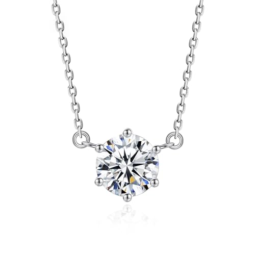 Epoch World Collier pour Femme Pendentif Diamant en Argent Sterling 925 Collier Argent 925 avec Oxyde de Zirconium Bijoux Cadeau Classique Pendentif pour Femme...