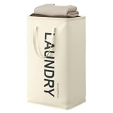 SONGMICS Cesto Portabiancheria, 80 L, Contenitore Pieghevole, Sacco Porta Biancheria con M...
