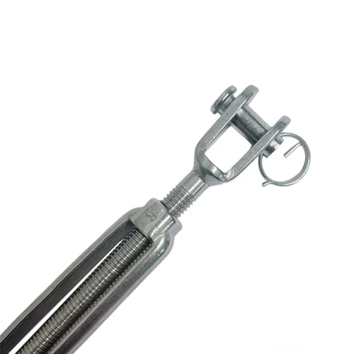 Tensor para cable de acero inoxidable grado marino T316 con quijada 3/8" x 4-7/8", para barco, cubierta y aparejo de cables, 4 piezas miniatura 6