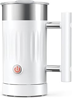 Electric Milk Frother 5 in 1 Magnetic Foam Maker for Coffee, Automatic Hot & Cold Foming Machine with Automatic Shut Off, Milk Steamer & Foamer for Latte, Cappuccino, Hot Chocolates (150ml/300ml)