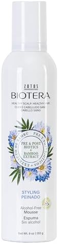 BIOTERA Styling Mousse Lightweight Alcohol-Free | Instant Texture | Promotes Body & Bounce | Microbiome Friendly | Vegan & Cruelty Free | Paraben Free | Color-Safe
