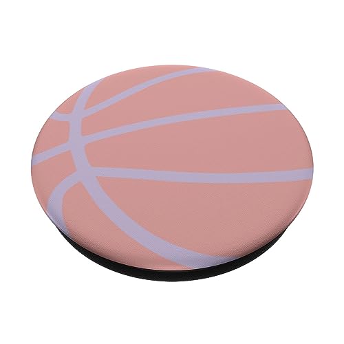 Rose Light Pastel Purple Basketball PopSockets Swappable PopGrip, Black - Image 2