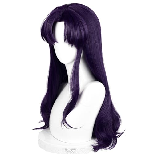Image of Wiggy Mermaid Purple Wavy Wig 55cm Long Purple Cosplay Wig with Wig Cap